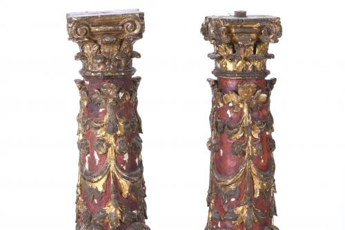 PAREJA COLUMNAS ESPAÑOLAS, SIGLO XVIII.