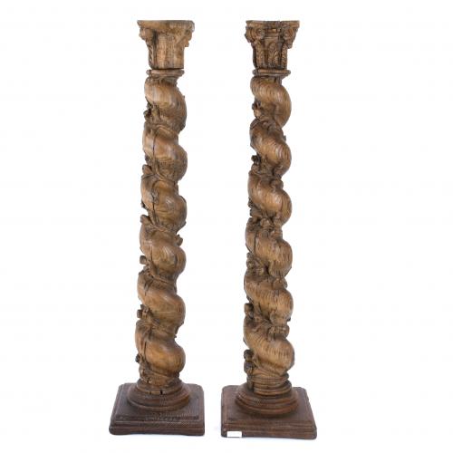 PAREJA COLUMNAS SALOMÓNICAS ESPAÑOLAS, SIGLO XVIII.