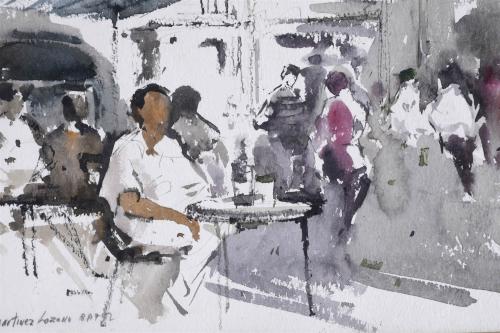 JOSEP MARTÍNEZ LOZANO (1923-2006). "TERRAZA DE UN BAR", 199