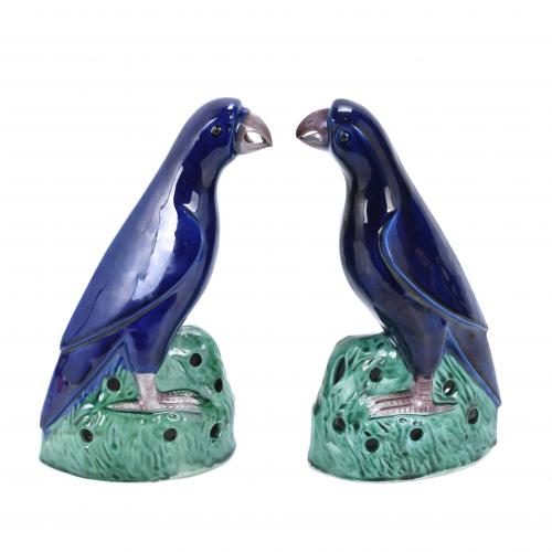 PAREJA DE AVES CHINAS, FIN. SIGLO XIX.