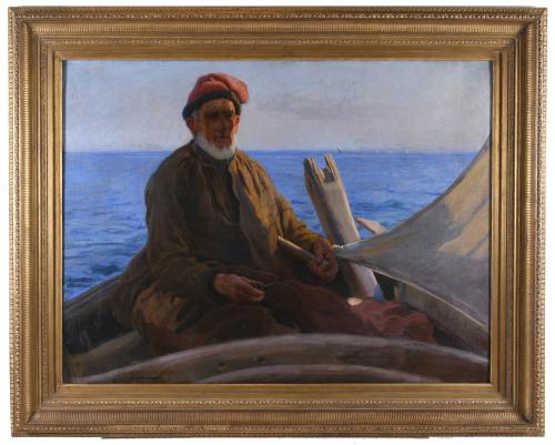 LAUREÀ BARRAU BUÑOL (1864-1957). "PESCADOR", c. 1908.