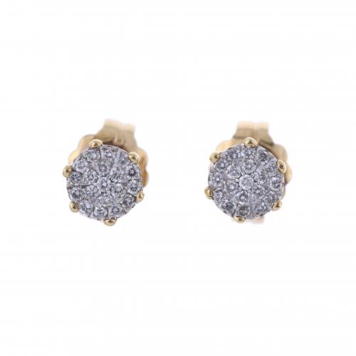 PENDIENTES ROSETÓN DE DIAMANTES.