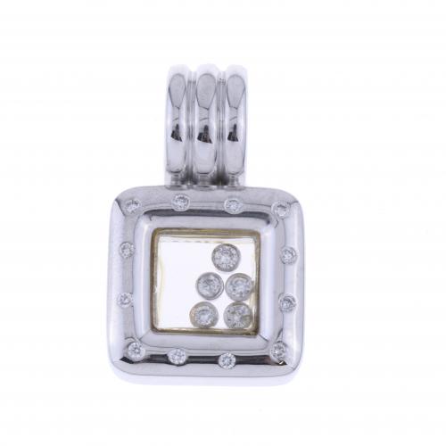 COLGANTE CON DIAMANTES EN MOVIMIENTO.