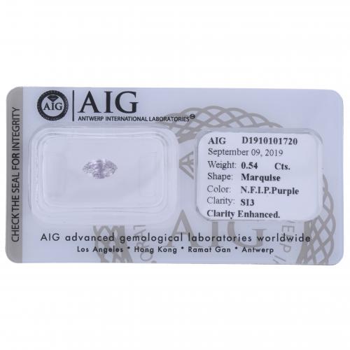 DIAMANTE 0,54 CT. NATURAL FANCY INTENSE PINKISH PURPLE SI3