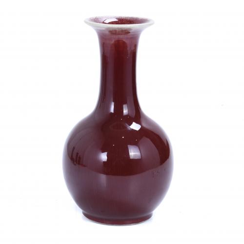 JARRÓN CHINO "SANG DE BOEUF", MED. SIGLO XX.