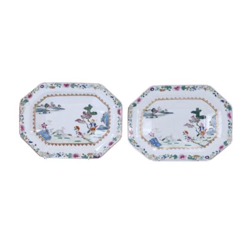 PAREJA DE FUENTES CHINAS COMPAÑÍA DE íNDIAS DINASTÍA QING.