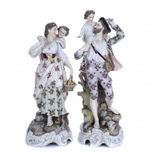 PAIR OF GERMAN FIGURES, LATE 19TH CENTURY-EARLY 20TH CENTUR