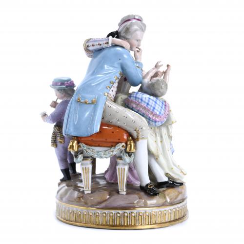 "FAMILY", GERMAN MEISSEN FIGURAL GROUP, 19TH CENTURY - FIRS