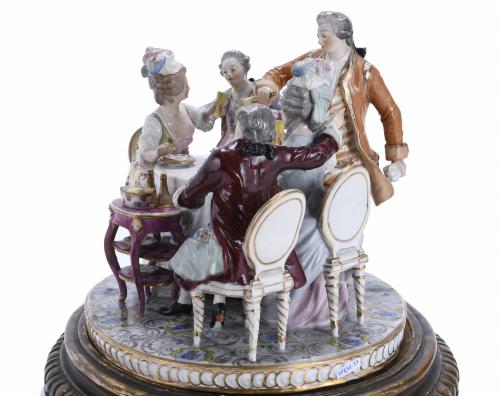 "GALLANTIC SCENE", FRENCH FIGURAL GROUP, FIRST HALF OF THE