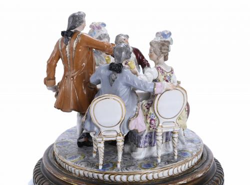 "GALLANTIC SCENE", FRENCH FIGURAL GROUP, FIRST HALF OF THE