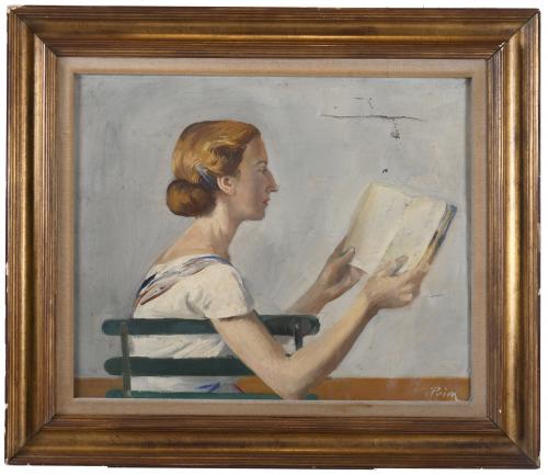 JOSEP MARIA PRIM GUYTO (1907-1973). "JOVEN LEYENDO" Y "PASE