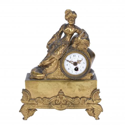 SMALL FRENCH TABLE CLOCK, LOUIS PHILIPPE STYLE, FIRST HALF 