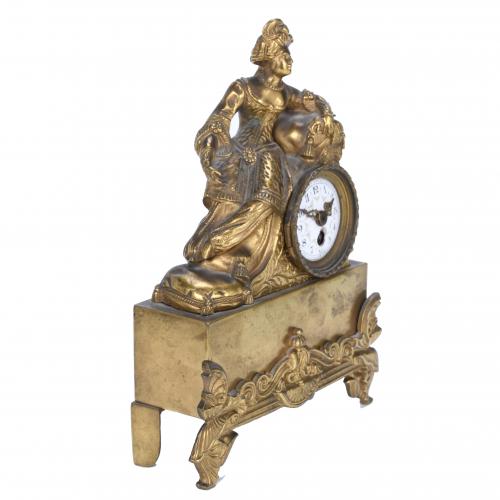 SMALL FRENCH TABLE CLOCK, LOUIS PHILIPPE STYLE, FIRST HALF 