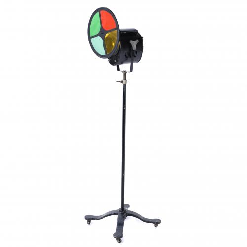 LUMEX CINEMA OR THEATRE SPOTLIGHT WITH BASE, FIRST HALF 20TH CENTURY.