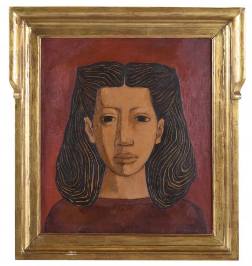 OSWALDO GUAYASAMIN (1919-1999). "CABEZA DE NIÑA", 1950.