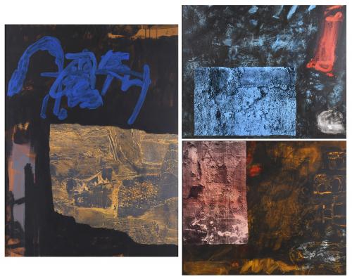 RAFAEL RUZ (1956). "SUDORES INNOMBRADOS", 1990-1992, "TRENES COMO BULERÍAS", 1991, and "FONTANERÍA DE LA NADA", 1991.