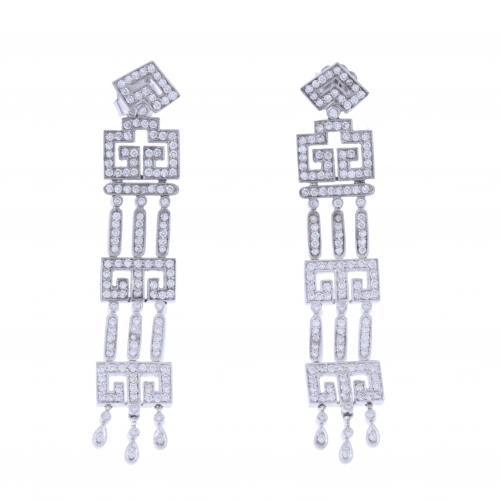 ART DECO STYLE LONG EARRINGS.