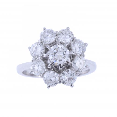 SORTIJA ROSETÓN DE DIAMANTES.