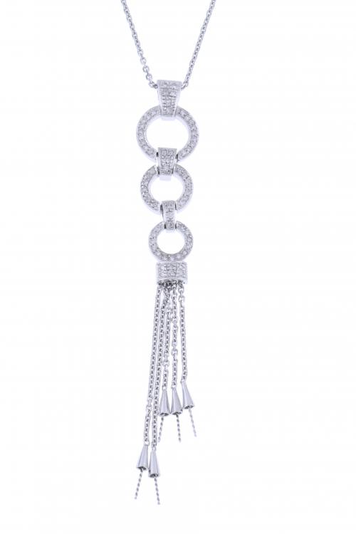 COLGANTE CON TRES ESFERAS DE DIAMANTES.