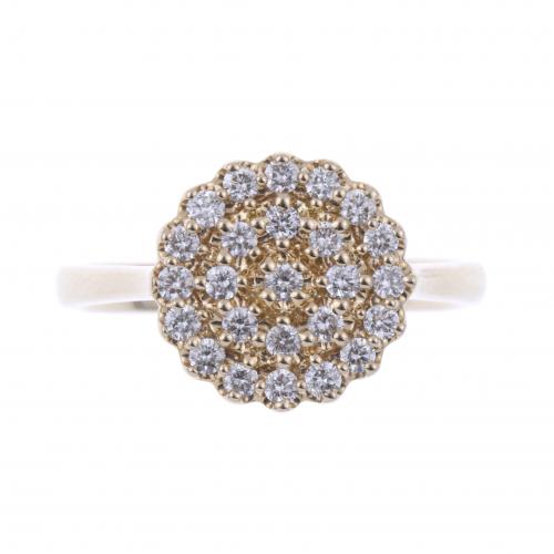 POMELLATO SABBIA STYLE RING WITH DIAMONDS.
