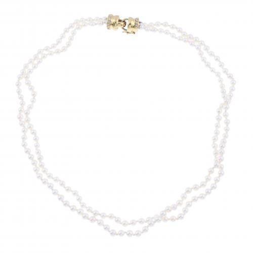 COLLAR DE DOS HILOS DE PERLAS.