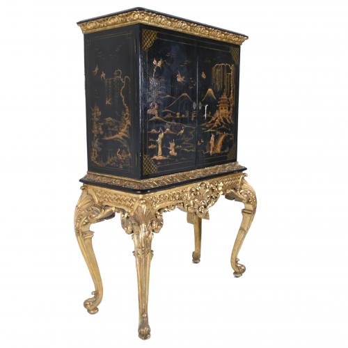 ENGLISH ORIENTAL-STYLE CABINET ON A CONSOLE, LATE 19TH CENT