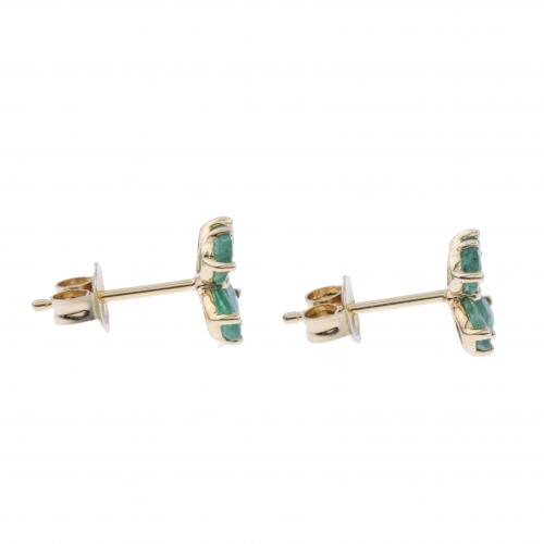 CLOVER EARRINGS WITH FOUR EMERALDS.