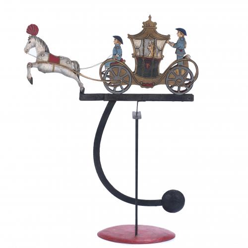 "CARRIAGE" ROCKING PENDULUM, 20TH CENTURY.