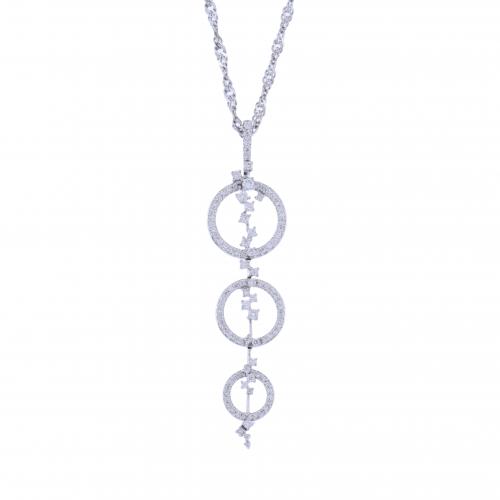 COLLAR LARGO CON DIAMANTES.