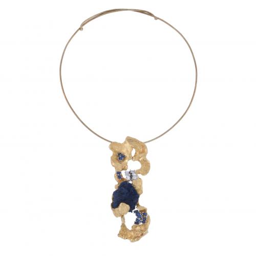 JOSEP MIRAS. JOYERÍA TIVOLI. COLLAR DE ORO CON AZURITA.