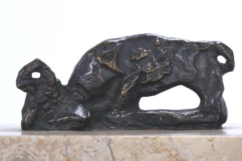 MANOLO HUGUÉ (1872-1945). "COGIDA", C. 1942. 