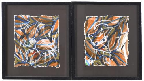 JOSE LUIS PASCUAL (1947). Two works from the "GATO" series, 1986.