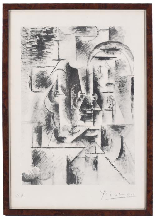 PABLO PICASSO (1881-1973). "MAN WITH A PIPE", 1946 (1911). 