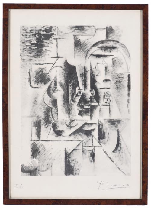 PABLO PICASSO (1881-1973). "MAN WITH A PIPE", 1946 (1911). 