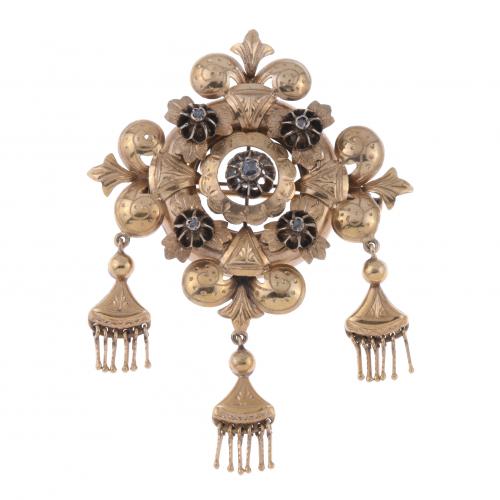 ELIZABETHAN PENDANT BROOCH.