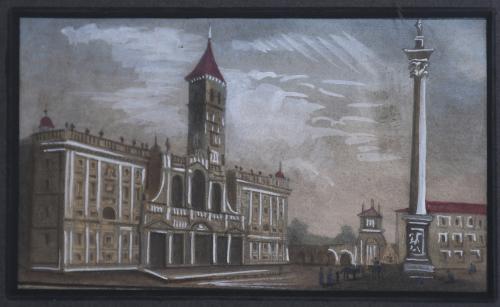ESCUELA ITALIANA, SIGLO XIX. "BASÍLICA DE SANTA MARÍA LA MA