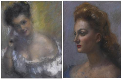 FERRAN CALLICO Y BOTELLA (1902-1968). PAIR OF FEMALE PORTRAITS.