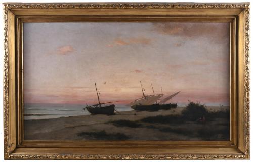 CATALAN SCHOOL, LATE 19TH-EARLY 20TH CENTURY. "BOATS ON THE