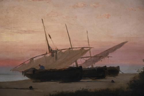 CATALAN SCHOOL, LATE 19TH-EARLY 20TH CENTURY. "BOATS ON THE