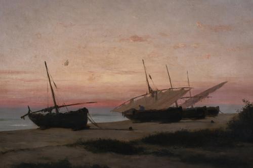 CATALAN SCHOOL, LATE 19TH-EARLY 20TH CENTURY. "BOATS ON THE