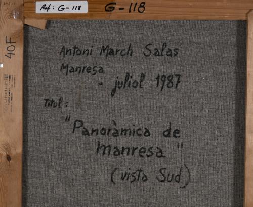 ANTONI MARCH SALAS (1923). "PANORÁMICA DE MANRESA", 1987.