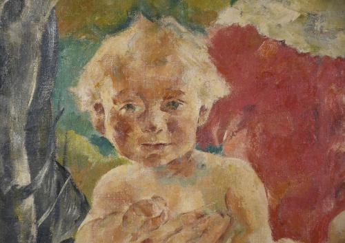 20TH CENTURY EUROPEAN SCHOOL. "MADONNA AND CHILD".