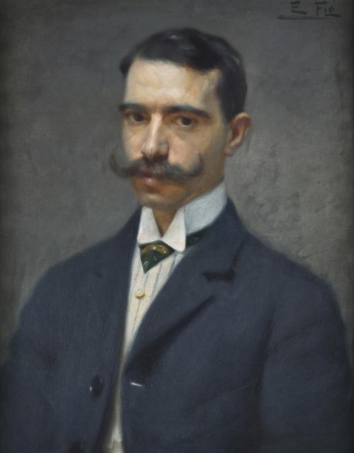 EDUARD FLÒ GUITART (1881-1958). "RETRATO DE MIQUEL BAYONA D