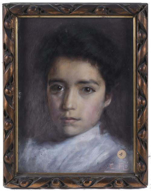 EDUARD FLÒ GUITART (1881-1958). "PORTRAIT OF A GIRL".
