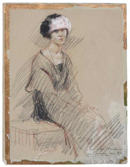 ATTRIBUTED TO CATALAN SCHOOL, 1920 "GIRL WITH A HEADDRESS", 1920. 