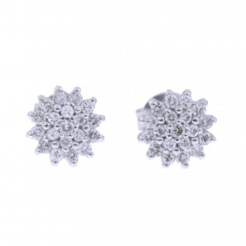 PENDIENTES ROSETÓNES DE DIAMANTES.