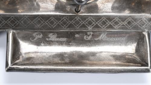 SPANISH SILVER INKSTAND, FIRST HALF OF THE 20TH CENTURY.