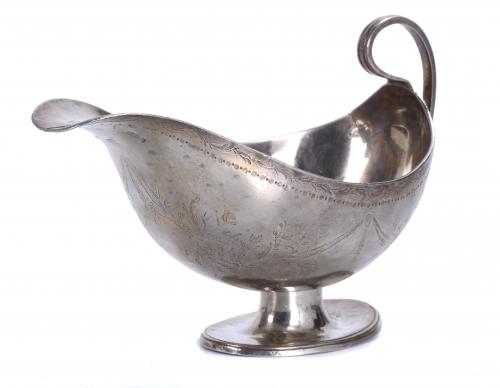 MEXICAN SAUCE BOAT IN SILVER, 18TH-19TH CENTURIES.