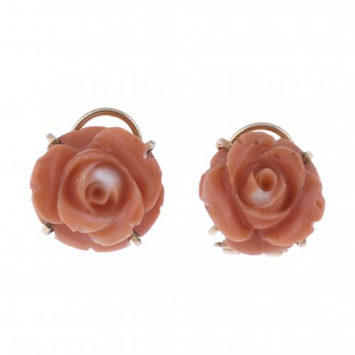 PENDIENTES ROSAS DE CORAL.