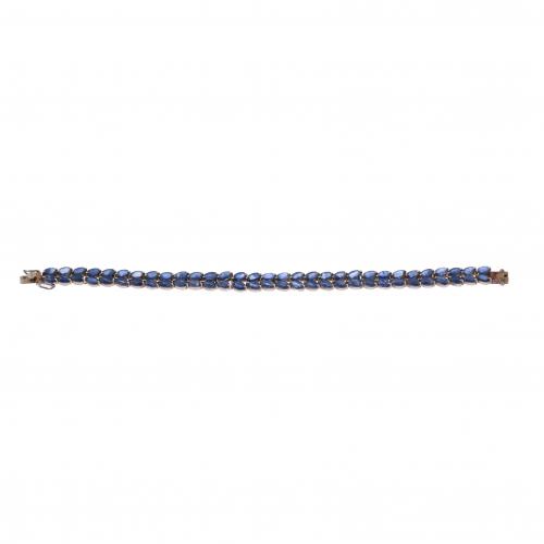 PULSERA RIVIÈRE DOBLE CON ZAFIROS.